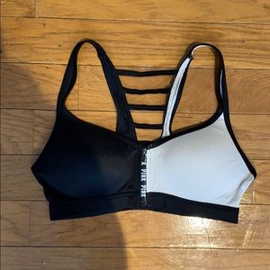 PINK zip up padded bra